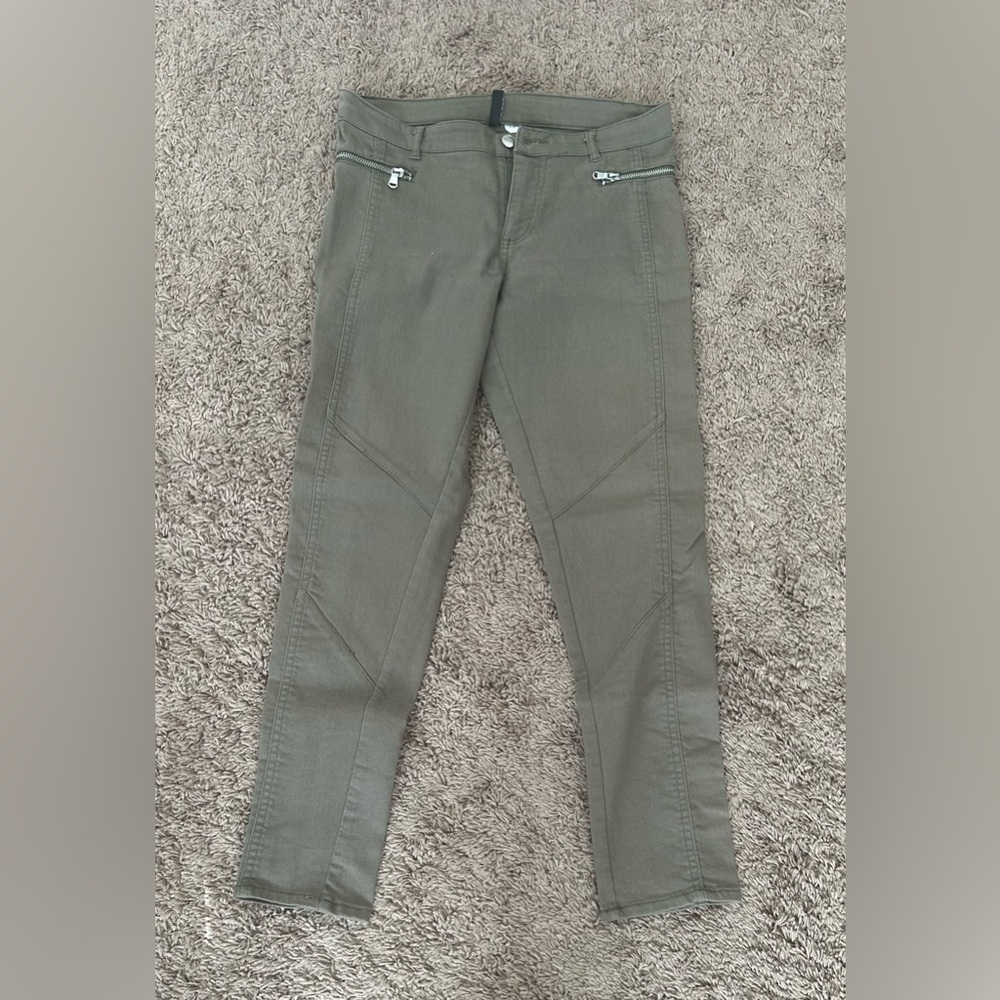H&M Olive Green Skinny Moto Pants